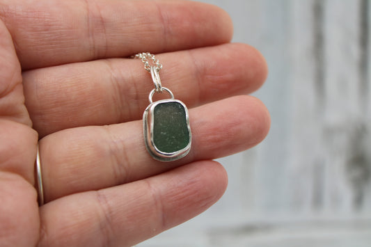Green Sea Glass Necklace