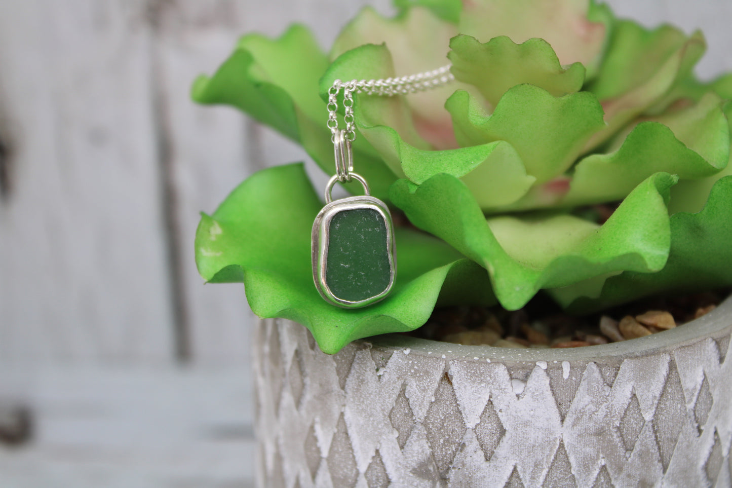 Green Sea Glass Necklace