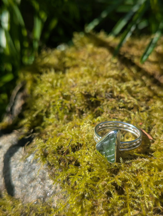 Green Sea Glass Ring