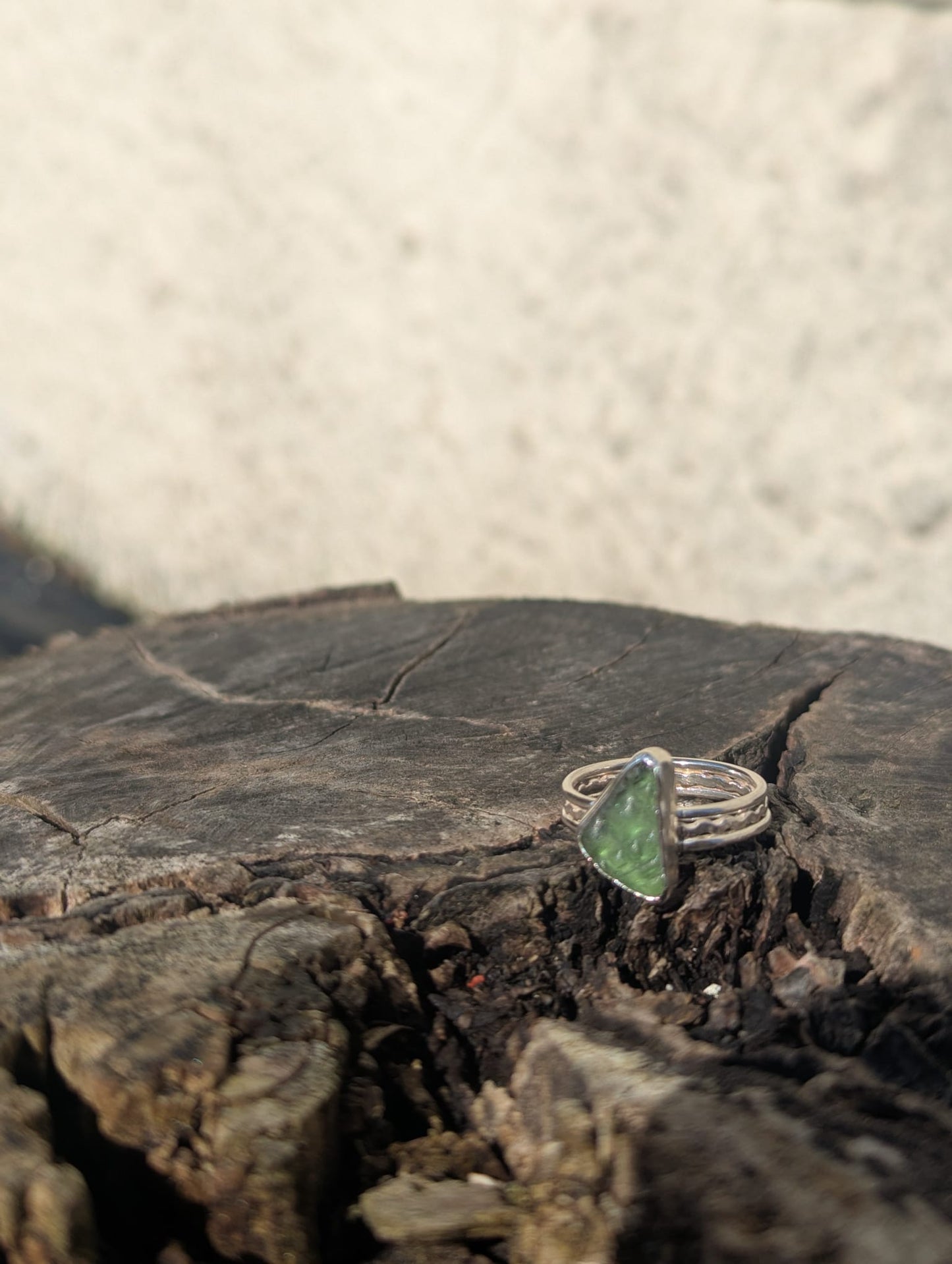 Green Sea Glass Ring