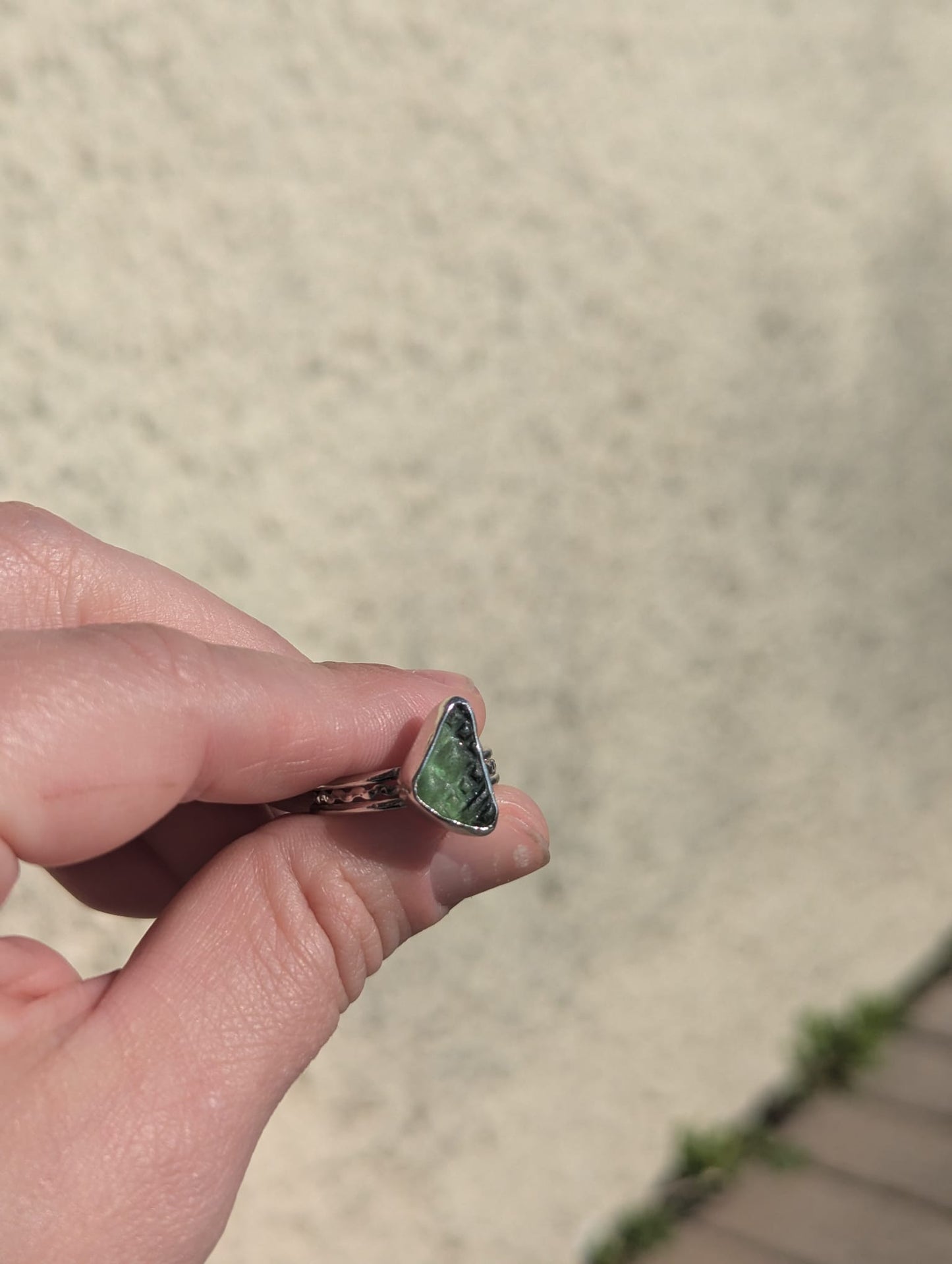 Green Sea Glass Ring