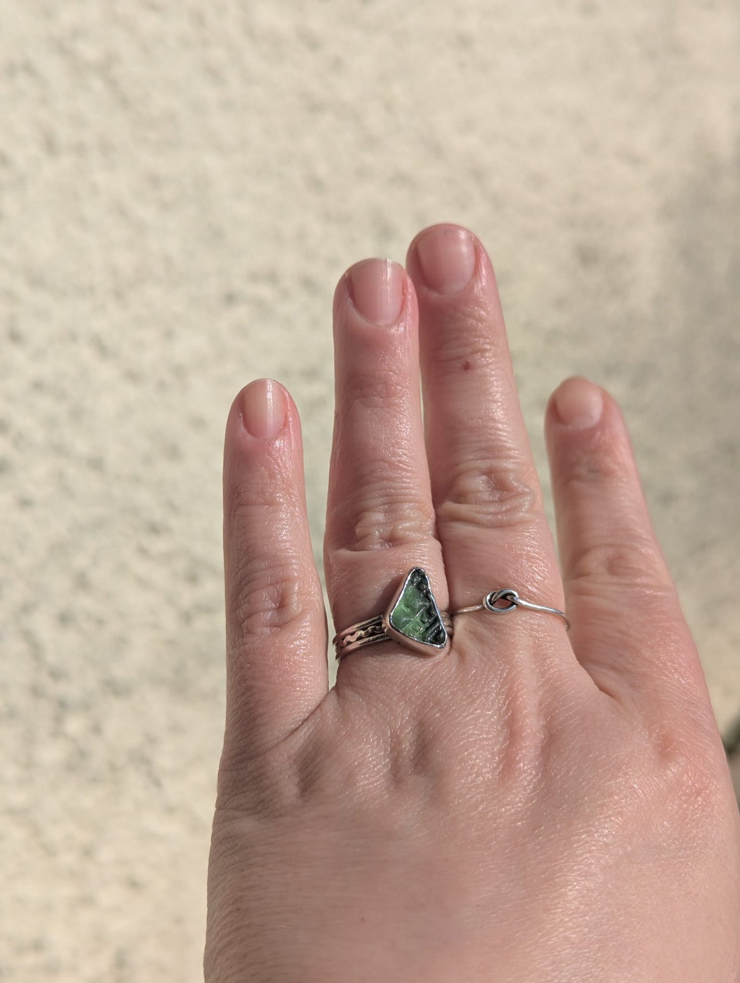 Green Sea Glass Ring