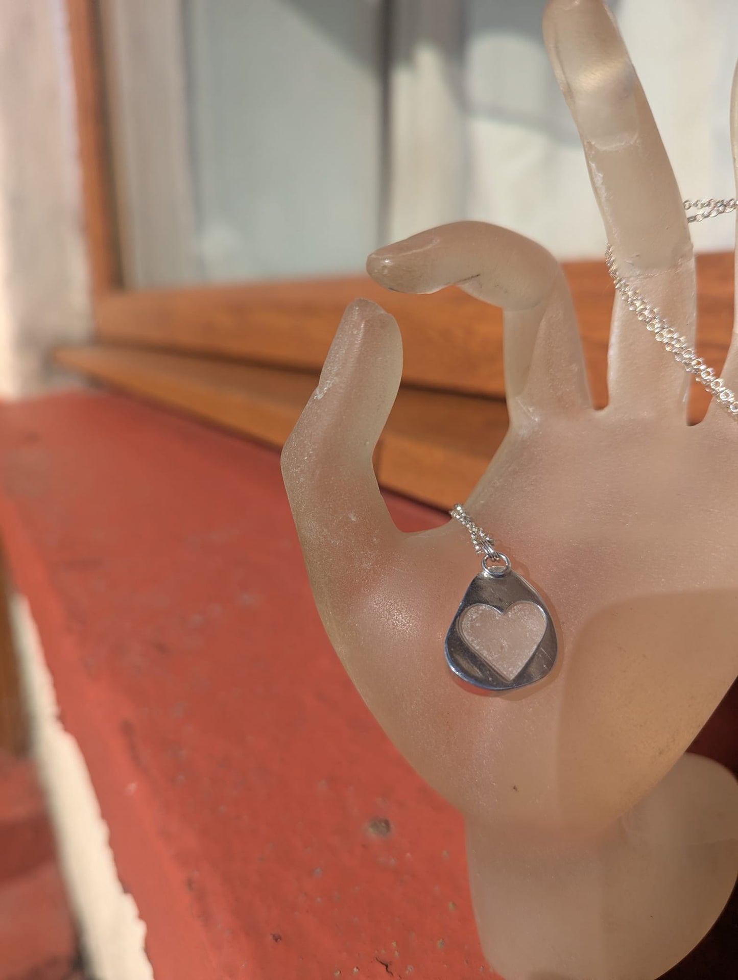 Sea Glass Necklace with Heart