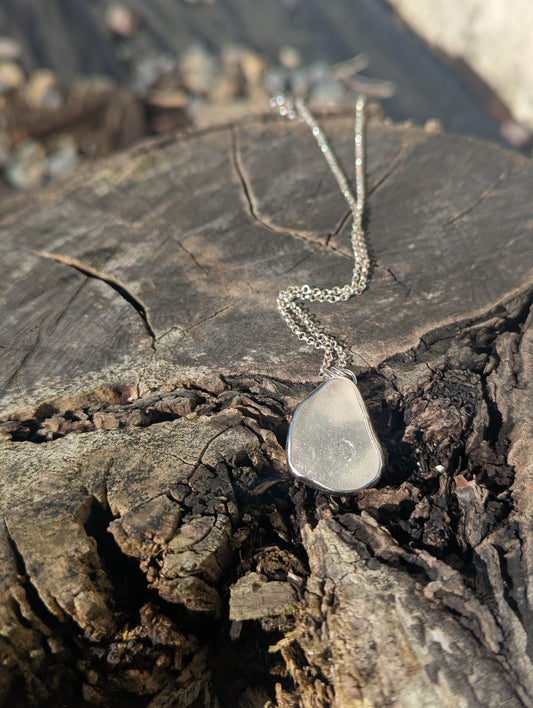 Sea Glass Necklace with Heart
