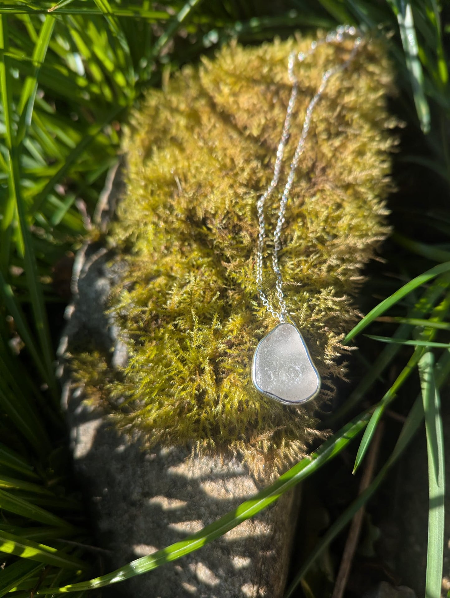 Sea Glass Necklace with Heart