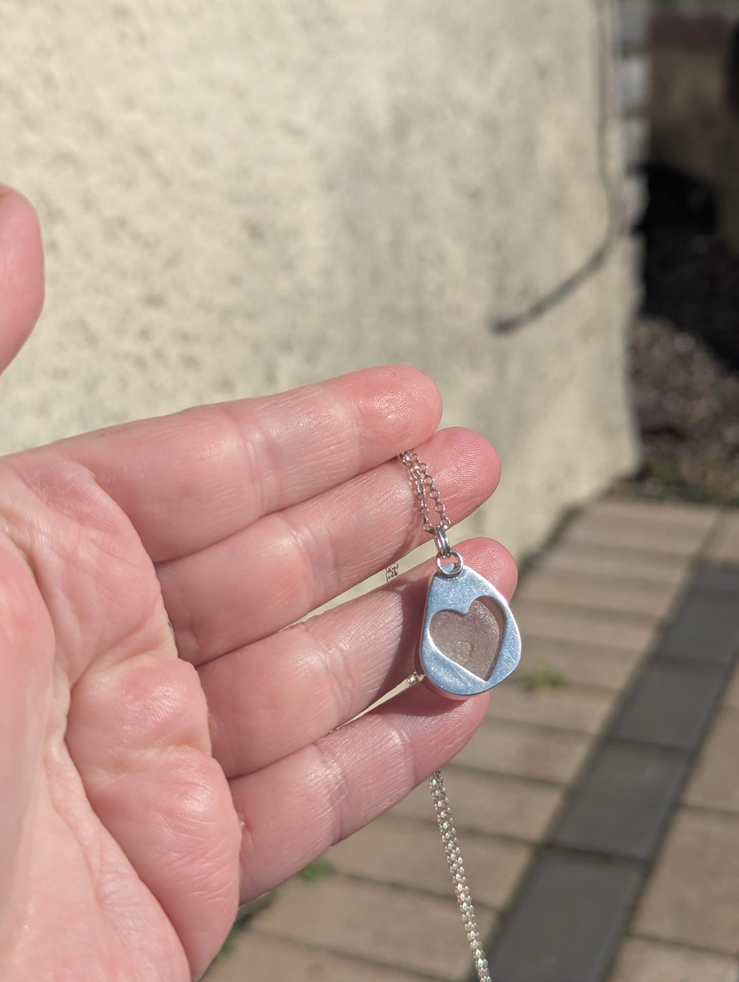 Sea Glass Necklace with Heart