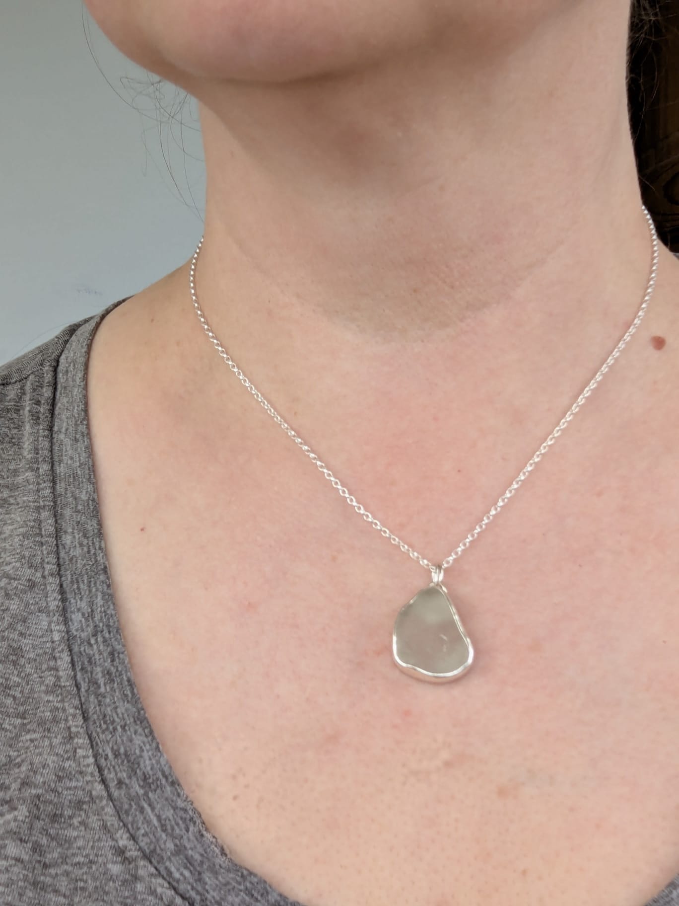 Sea Glass Necklace with Heart