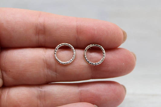 Textured Open Circle Studs