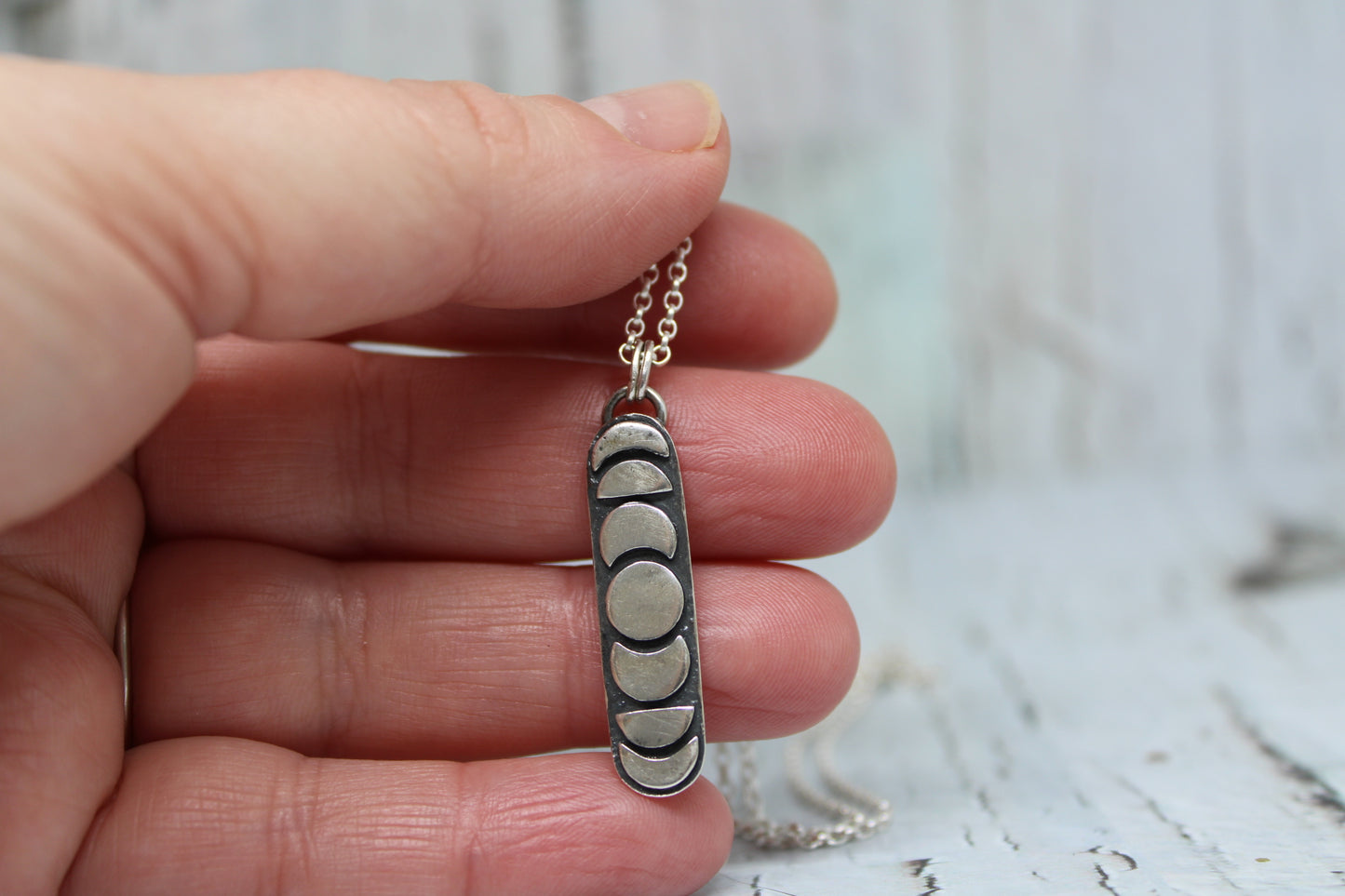 Vertical Moon Phases Necklace