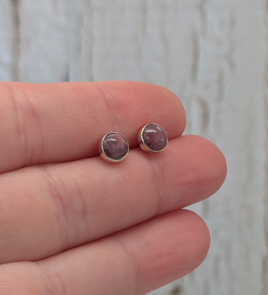Rhodonite Studs