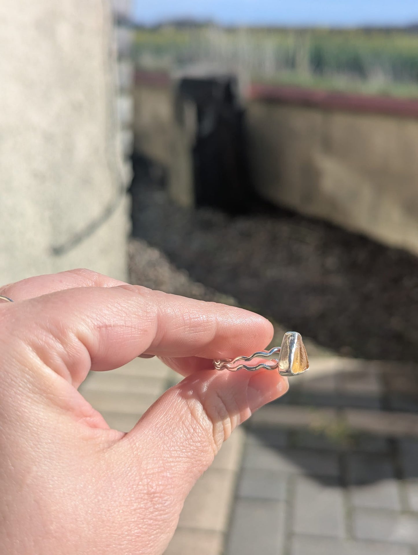 Yellow Sea Glass Ring